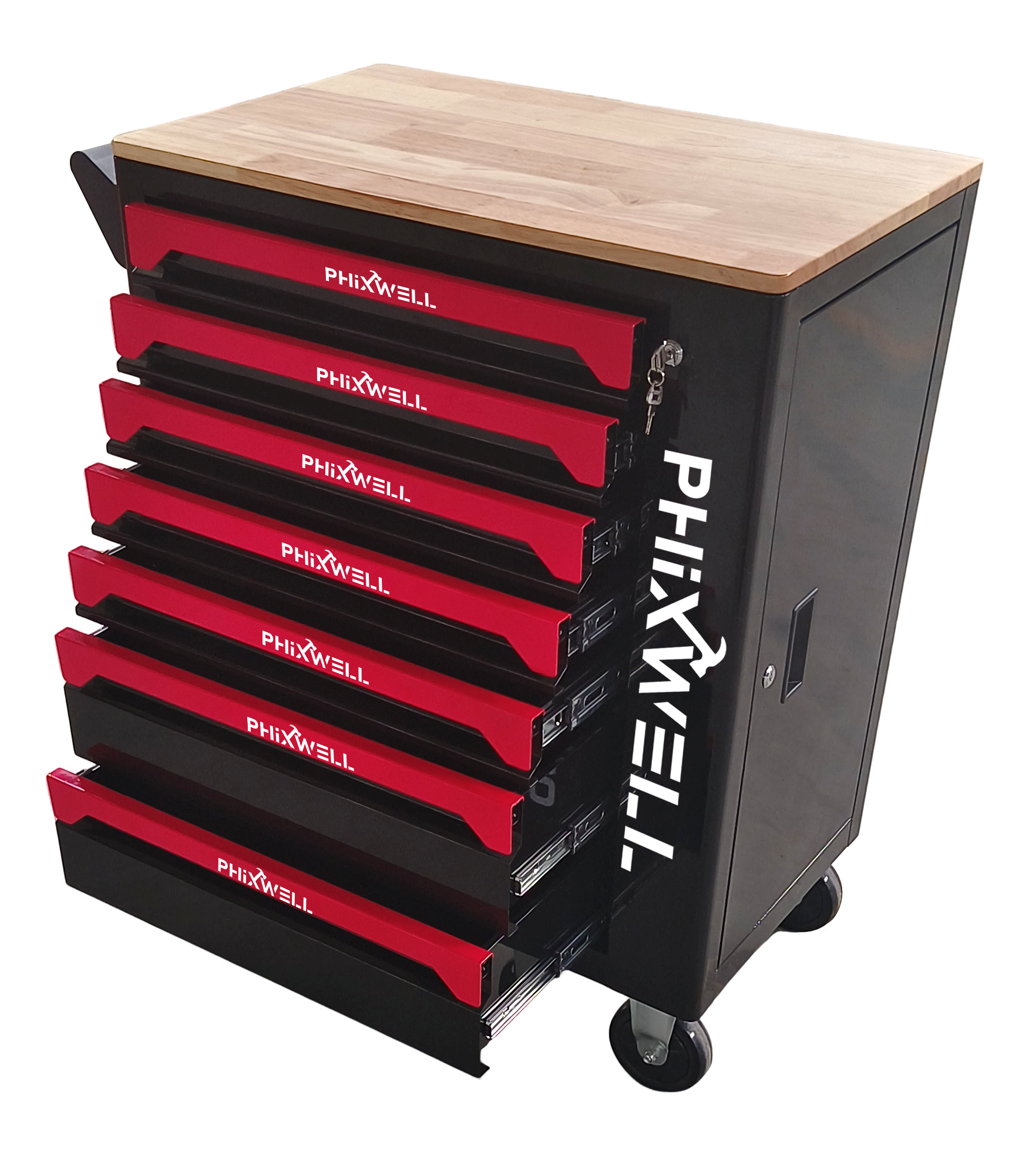 719507 PHIXWELL Werkzeugschrank mit 7 Schubladen und Arbeitsplatte