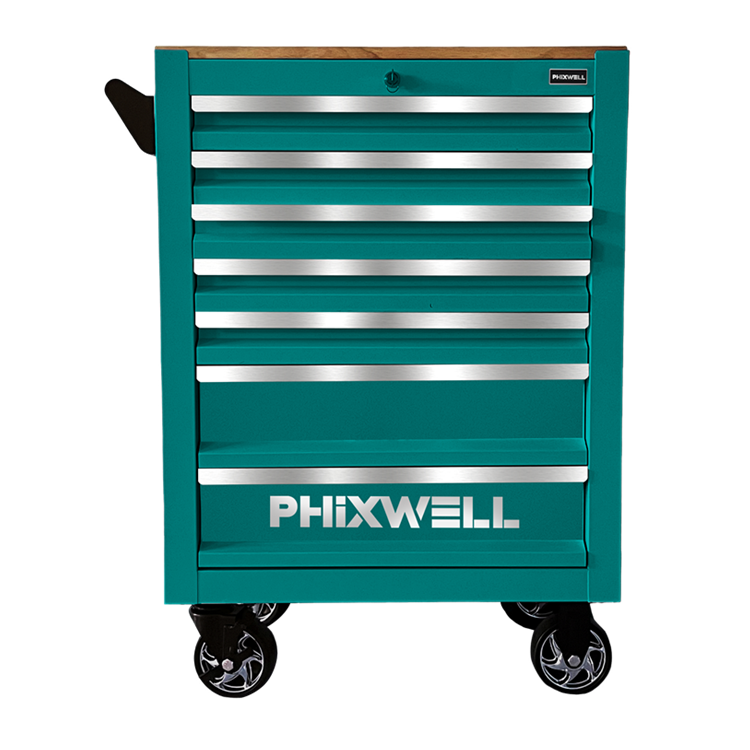 719506 PHIXWELL Aufbewahrungsschrank mit 7 Schubladen und Holzarbeitsplatte