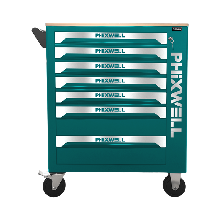 719507 PHIXWELL Werkzeugschrank mit 7 Schubladen und Arbeitsplatte