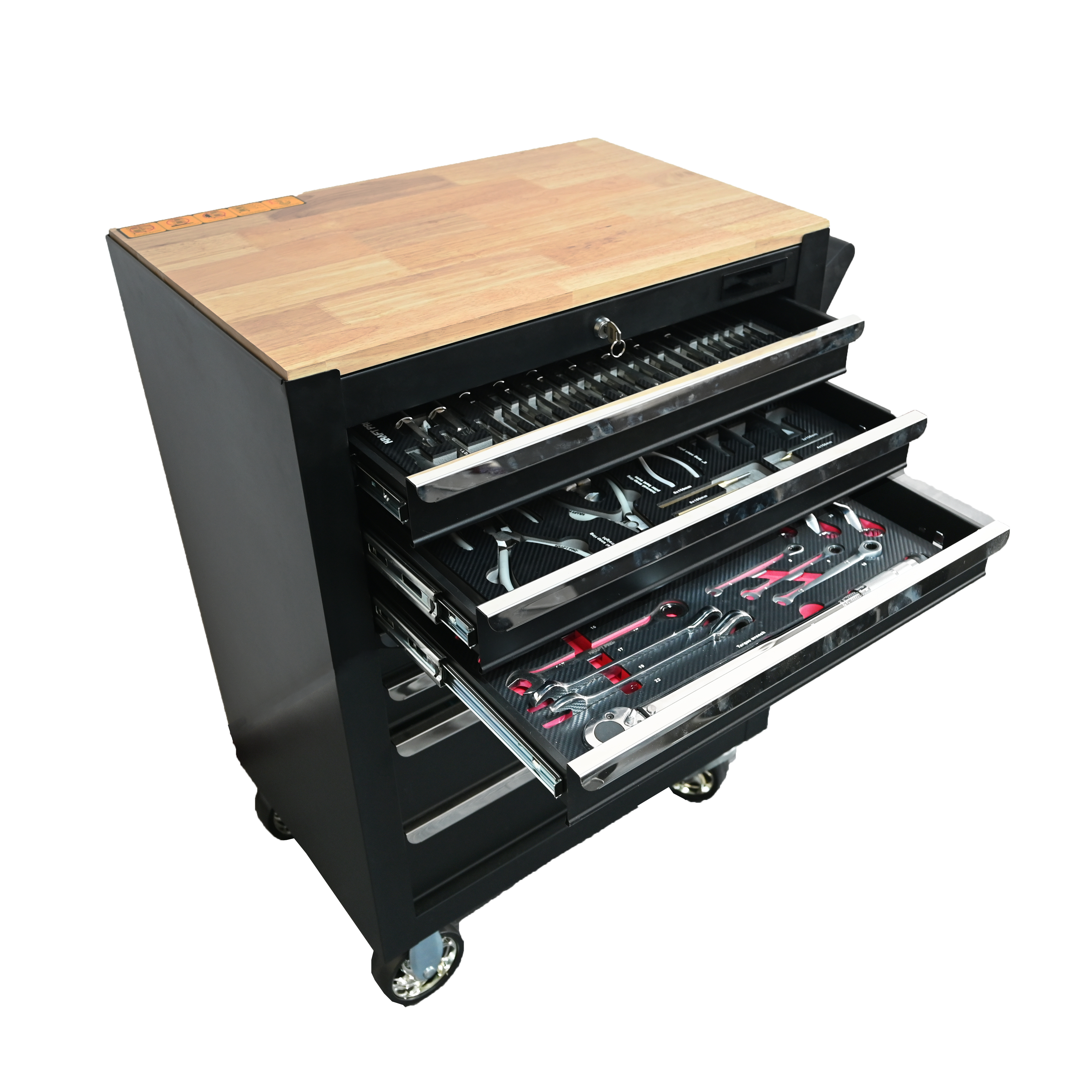 719506 PHIXWELL Aufbewahrungsschrank mit 7 Schubladen und Holzarbeitsplatte