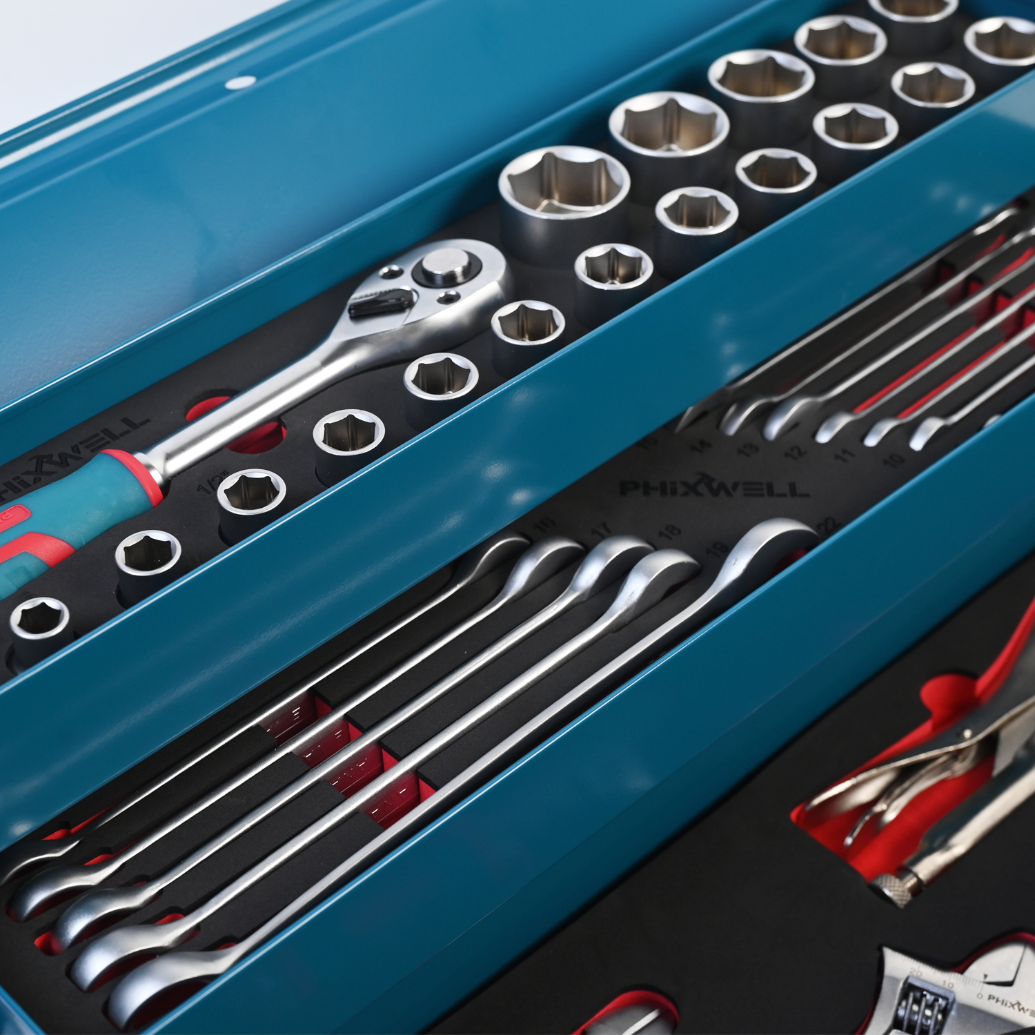 717302 PHIXWELL 56-teiliges Handwerkzeugset aus Eisen für den Haushalt